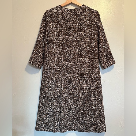 Max Mara Studio Brown Printed Crepe V-Neck Dress - Picture 11 of 14